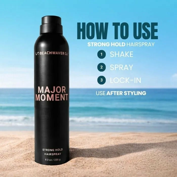 Major Moment Strong Hold Hairspray
– The Beachwaver Co.