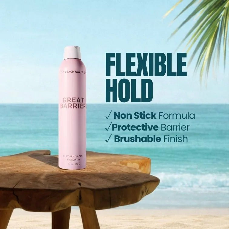 Great Barrier Heat Protectant Hair Spray
– The Beachwaver Co.